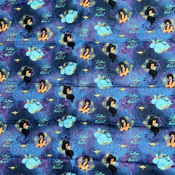 Disney Aladdin Jasmine Genie Cotton Fabric - Picture 1 of 3